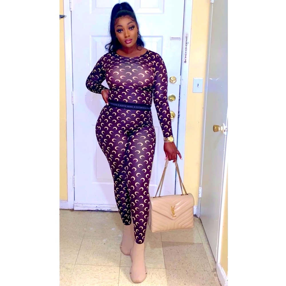 Marine Serre brown 2 piece set